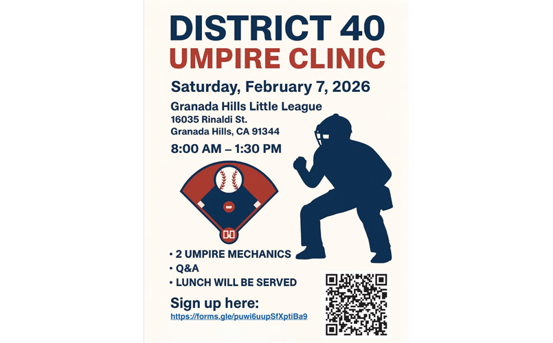 Interested in Umpiring?   Join us for the Spring Season Clinic.. Sign up today!